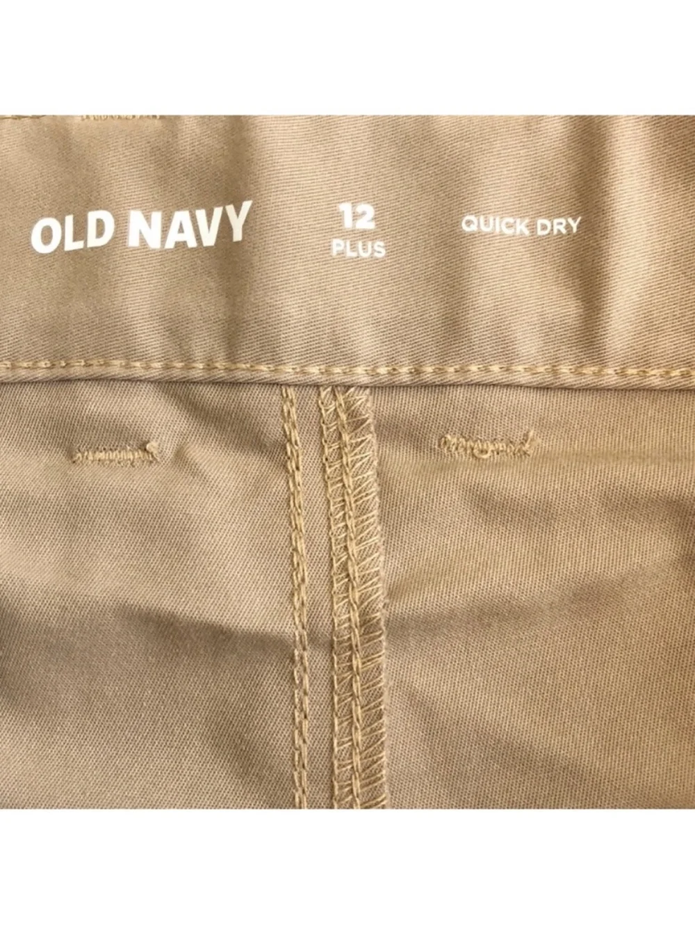 NWT Old Navy Tan Quick Dry Uniform Tech Chino Shorts Size 12 Plus